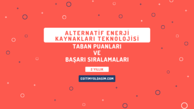 Alternatif Enerji Kaynakları Teknolojisi Taban Puanları ve Başarı Sıralamaları