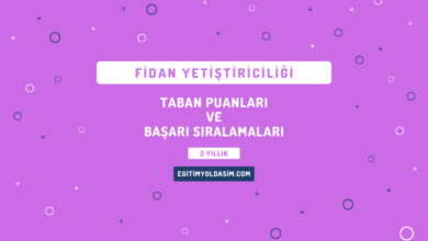 Fidan Yetiştiriciliği Taban Puanları ve Başarı Sıralamaları