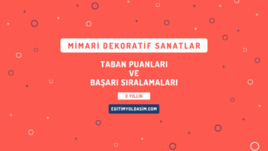 Mimari Dekoratif Sanatlar Taban Puanları ve Başarı Sıralamaları