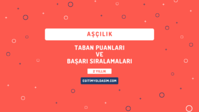 Aşçılık Taban Puanları ve Başarı Sıralamaları