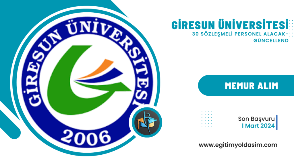 Giresun Üniversitesi 30 sözleşmeli personel 