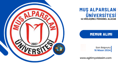 Muş Alparslan Üniversitesi 42 sözleşmeli