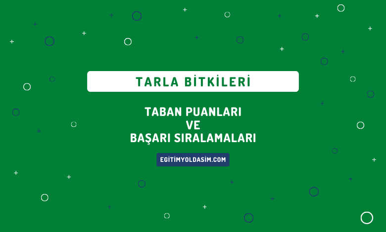 Tarla Bitkileri Taban Puanları ve Başarı Sıralamaları