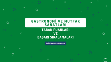 Gastronomi ve Mutfak Sanatları Taban Puanları ve Başarı Sıralamaları